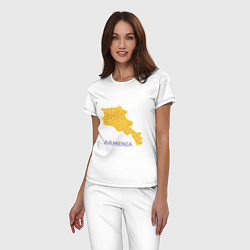 Пижама хлопковая женская Golden Armenia, цвет: белый — фото 2