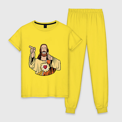 Женская пижама Dogma - smile Jesus like / Желтый – фото 1