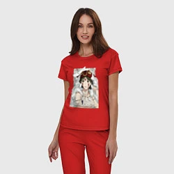 Пижама хлопковая женская Princеss mononoke, цвет: красный — фото 2