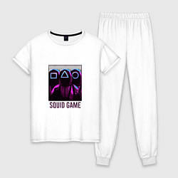 Пижама хлопковая женская Squid Game Band, цвет: белый