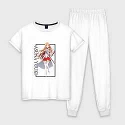 Пижама хлопковая женская Асуна Юки Матера меча онлайн, цвет: белый