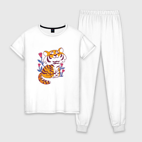 Женская пижама Cute little tiger cub / Белый – фото 1