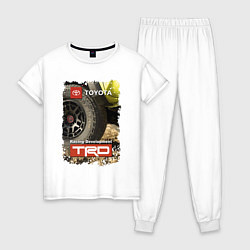 Пижама хлопковая женская Toyota Racing Development Team, цвет: белый