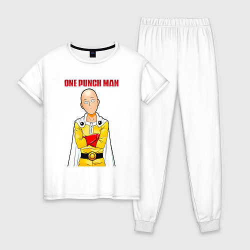 Женская пижама Сайтама безразличие One Punch-Man / Белый – фото 1