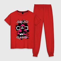 Пижама хлопковая женская Squid gameguard-killer, цвет: красный