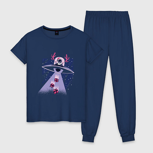 Женская пижама Alien Santa / Тёмно-синий – фото 1