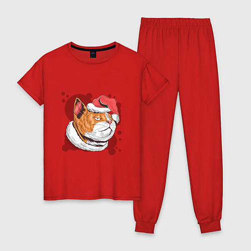 Женская пижама Christmas Cat / Красный – фото 1