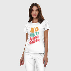 Пижама хлопковая женская No Nut! Novemder, цвет: белый — фото 2