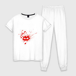 Пижама хлопковая женская Squid Game Blood, цвет: белый