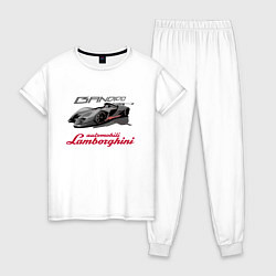 Пижама хлопковая женская Lamborghini Bandido concept, цвет: белый