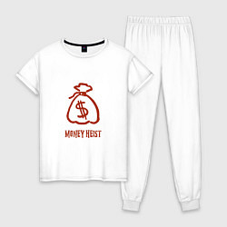 Пижама хлопковая женская Money Heist - Мешок, цвет: белый