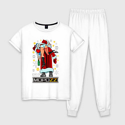 Пижама хлопковая женская ДЕД МОРОZZ, цвет: белый