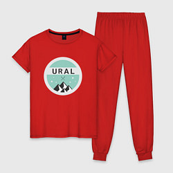 Пижама хлопковая женская УРАЛ 01, цвет: красный