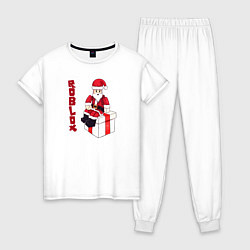 Пижама хлопковая женская Robloх подарок, цвет: белый