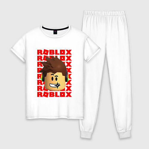 Женская пижама ROBLOX RED LOGO LEGO FACE / Белый – фото 1