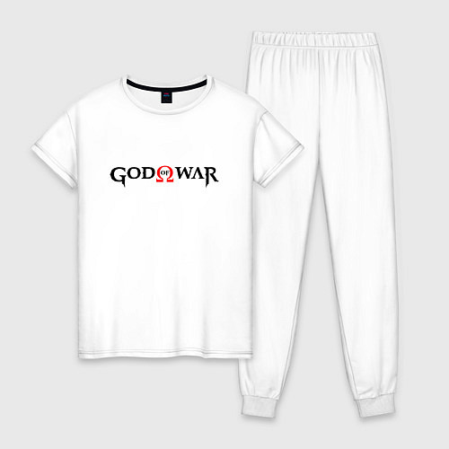 Женская пижама GOD OF WAR LOGO BLACK RED / Белый – фото 1