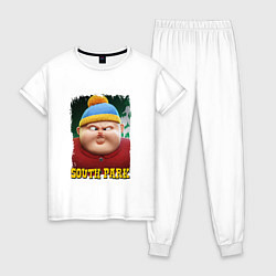 Пижама хлопковая женская Eric Cartman 3D South Park, цвет: белый