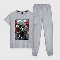 Пижама хлопковая женская Metallica - cool dudes!, цвет: меланж