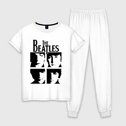 Пижама хлопковая женская The Beatles - legendary group!, цвет: белый