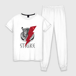 Пижама хлопковая женская Тигр - Настоящий хищник Strike, цвет: белый