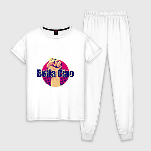 Женская пижама Bella Ciao Fist / Белый – фото 1