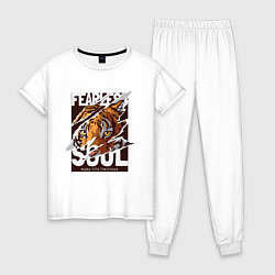 Пижама хлопковая женская Душа тигра, цвет: белый
