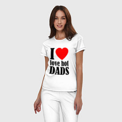 Пижама хлопковая женская I LOVE HOT DADS, цвет: белый — фото 2