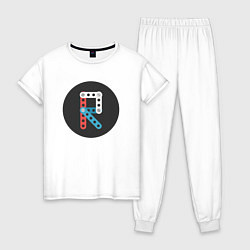 Пижама хлопковая женская Graphic R, цвет: белый