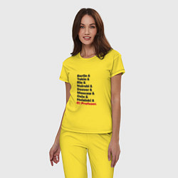 Пижама хлопковая женская El Professor - Money Heist, цвет: желтый — фото 2