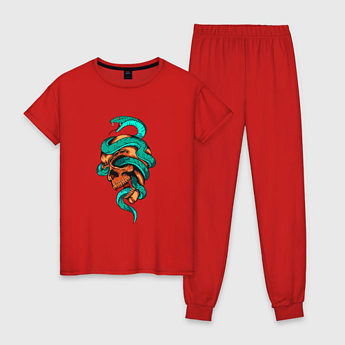Женская пижама SNAKE AND SKULL / Красный – фото 1