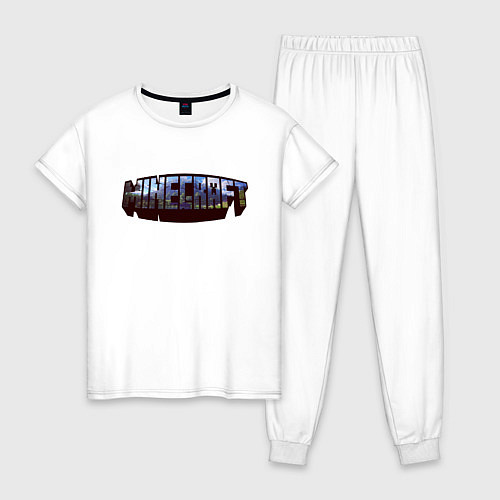 Женская пижама Minecraft Логотип / Белый – фото 1