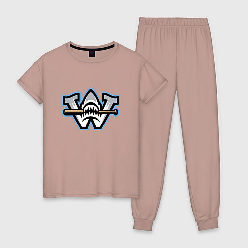 Женская пижама Wilmington sharks - baseball team / Пыльно-розовый – фото 1