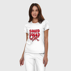 Пижама хлопковая женская Squid Squad, цвет: белый — фото 2