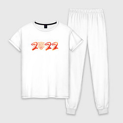 Пижама хлопковая женская Тигр22, цвет: белый