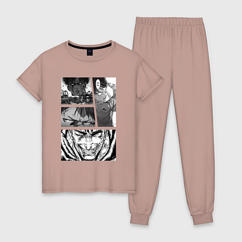 Женская пижама Ты не можешь победить меня - Леви, Гатс / Пыльно-розовый – фото 1