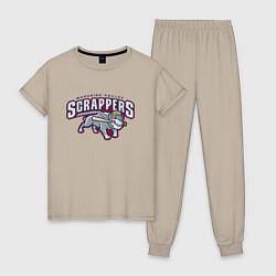 Пижама хлопковая женская Mahoning Valley Scrappers, цвет: миндальный