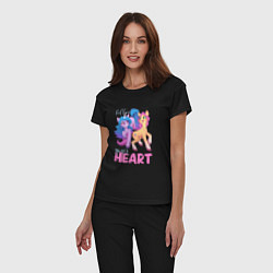 Пижама хлопковая женская My Little Pony Follow your heart, цвет: черный — фото 2