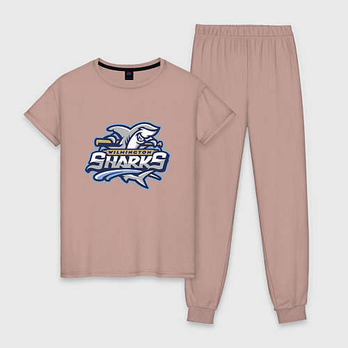 Женская пижама Wilmington sharks -baseball team / Пыльно-розовый – фото 1