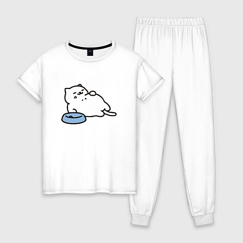 Женская пижама Кот обжора / Белый – фото 1