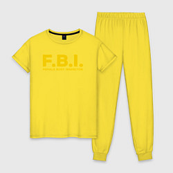 Пижама хлопковая женская FBI Женского тела инспектор, цвет: желтый