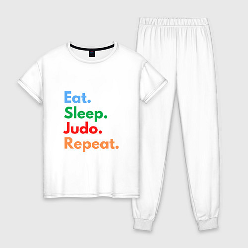 Женская пижама Eat Sleep Judo Repeat / Белый – фото 1