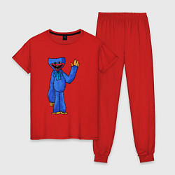 Пижама хлопковая женская ПРИВЕТ ХАГГИ ВАГГИ, цвет: красный