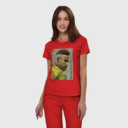 Пижама хлопковая женская Neymar Junior - Brazil national team, цвет: красный — фото 2