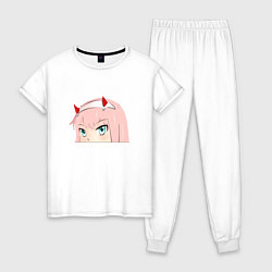 Пижама хлопковая женская Zero Two код 002, цвет: белый