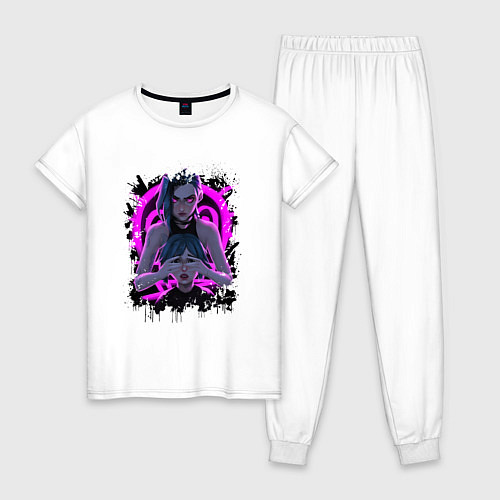 Женская пижама LEAGUE OF LEGENDS JINX NEON, ARCANE / Белый – фото 1