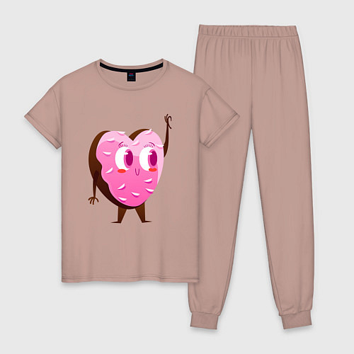 Женская пижама Любимый розовый пончик / Пыльно-розовый – фото 1