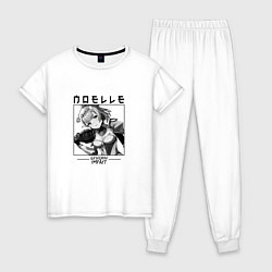 Пижама хлопковая женская Ноэлль Noelle, Genshin Impact, цвет: белый