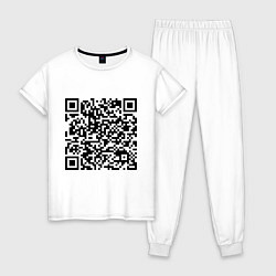 Пижама хлопковая женская QR-код Скала Джонсон, цвет: белый