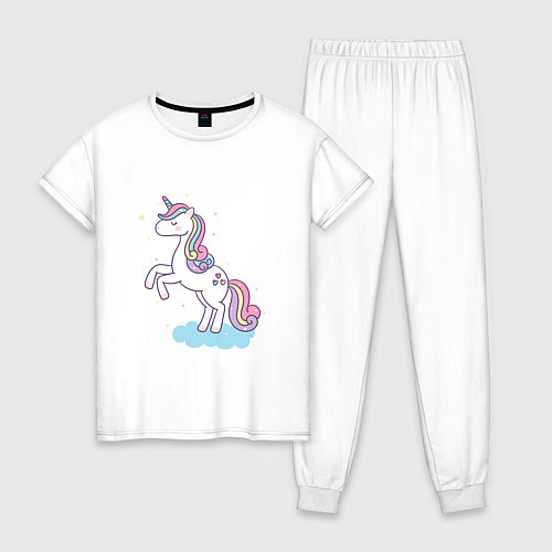 Женская пижама Радужный единорожка / Белый – фото 1