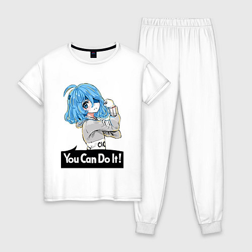 Женская пижама You can do it! / Белый – фото 1